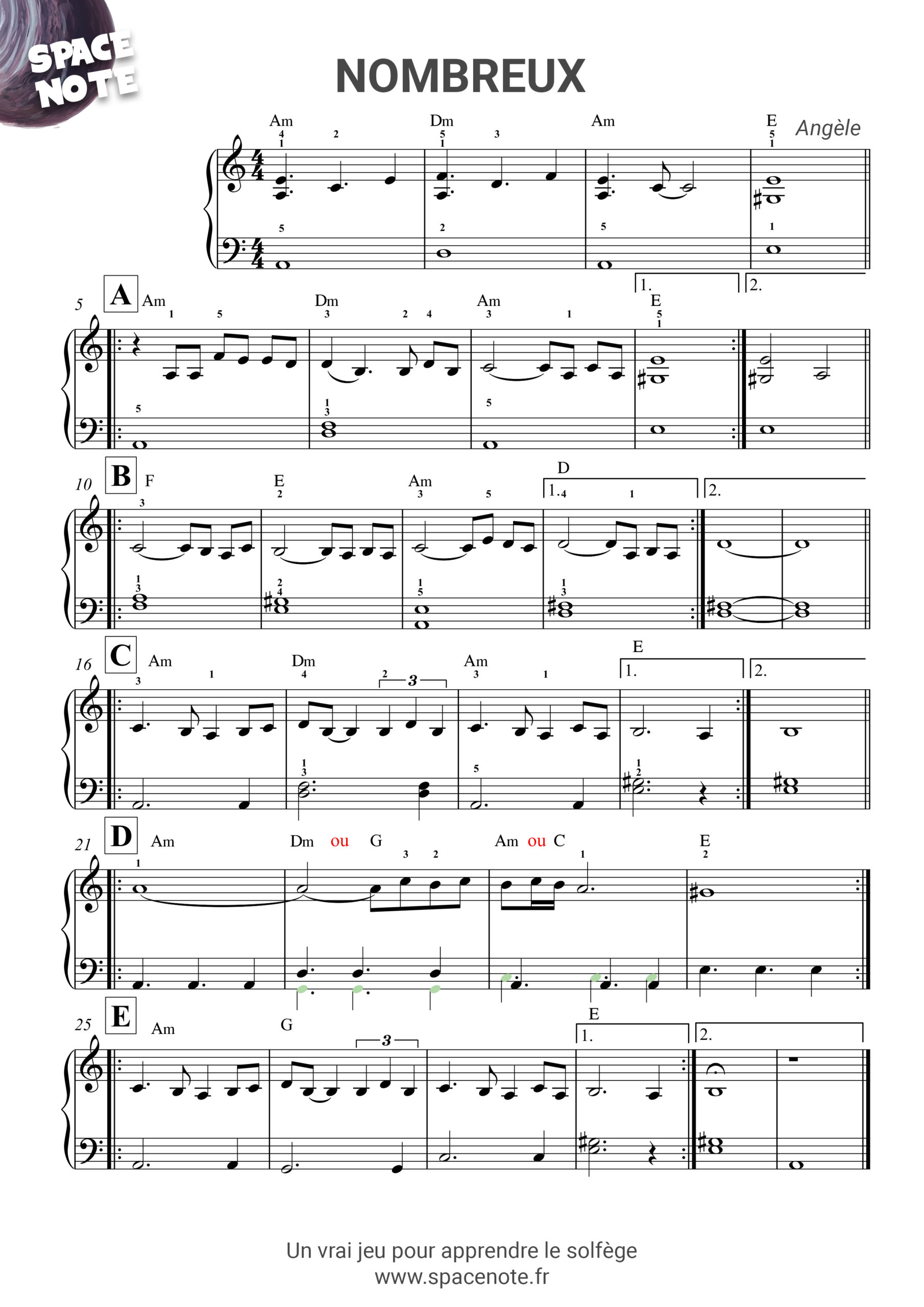 Partitions de piano pour débutant - PianoFacile